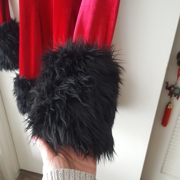 🌙J. VALENTINE Red Velvet Dress - Picture 6 of 16